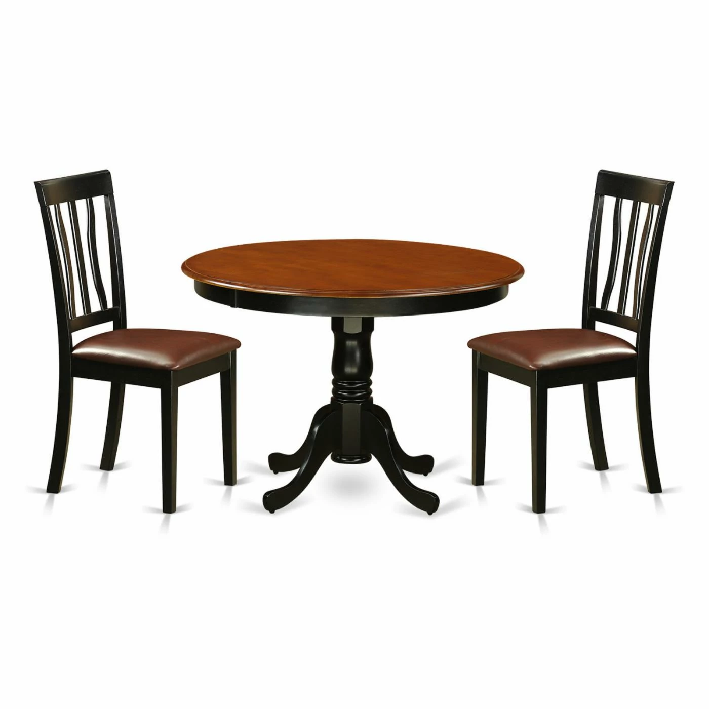 Wholesale 🎉 Round East West Furniture Hartland 3 Piece Splat Back Dining Table Set ❤️ 4 Wholesale 🎉 Round East West Furniture Hartland 3 Piece Splat Back Dining Table Set ❤️ - Image 2
