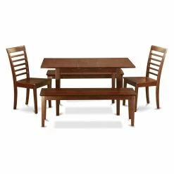 Budget π₯° Rectangle East West Furniture Norfolk 5 Piece Straight Ladder Back Dining Table Set With 2 Benches π 5 Budget π₯° Rectangle East West Furniture Norfolk 5 Piece Straight Ladder Back Dining Table Set With 2 Benches π -Kitchen Sales Store inuseEASE867