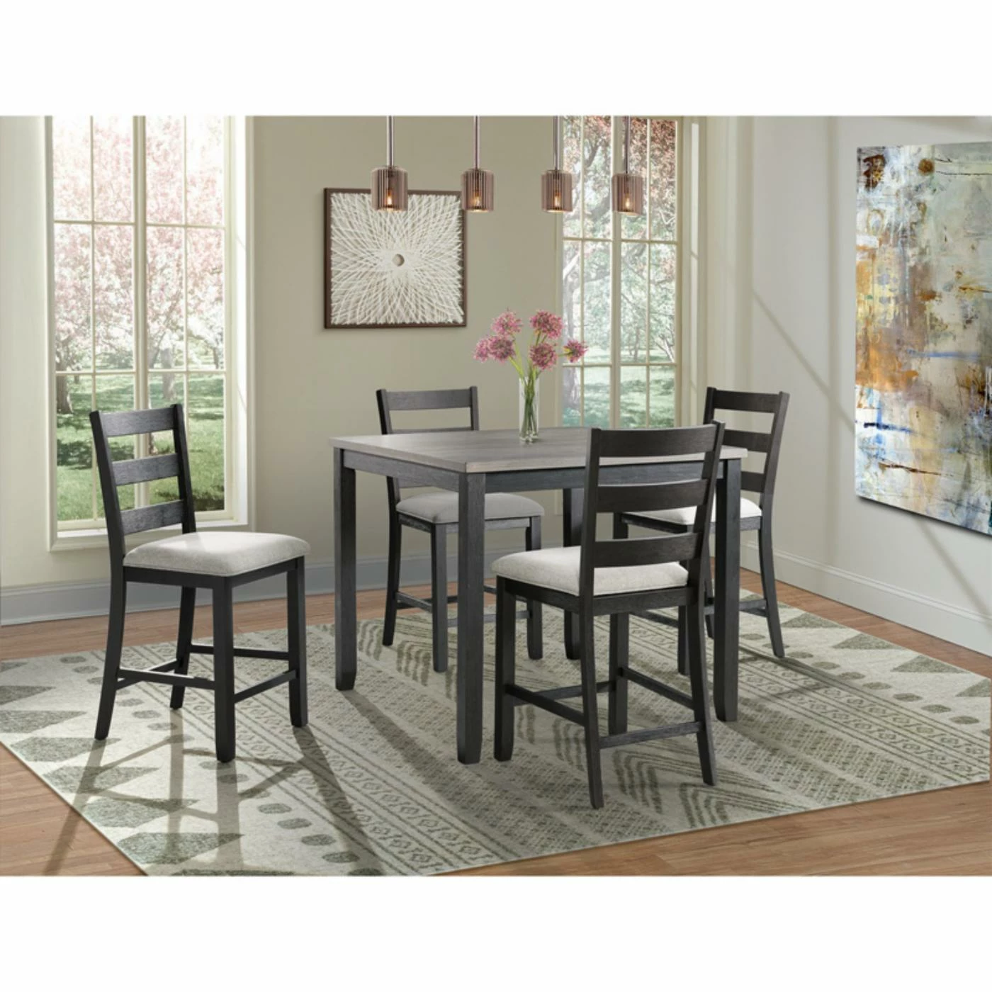 Best Pirce ❤️ Square Picket House Furnishings Kona 5 Piece Counter Height Dining Set 🥰 4 Best Pirce ❤️ Square Picket House Furnishings Kona 5 Piece Counter Height Dining Set 🥰 - Image 2