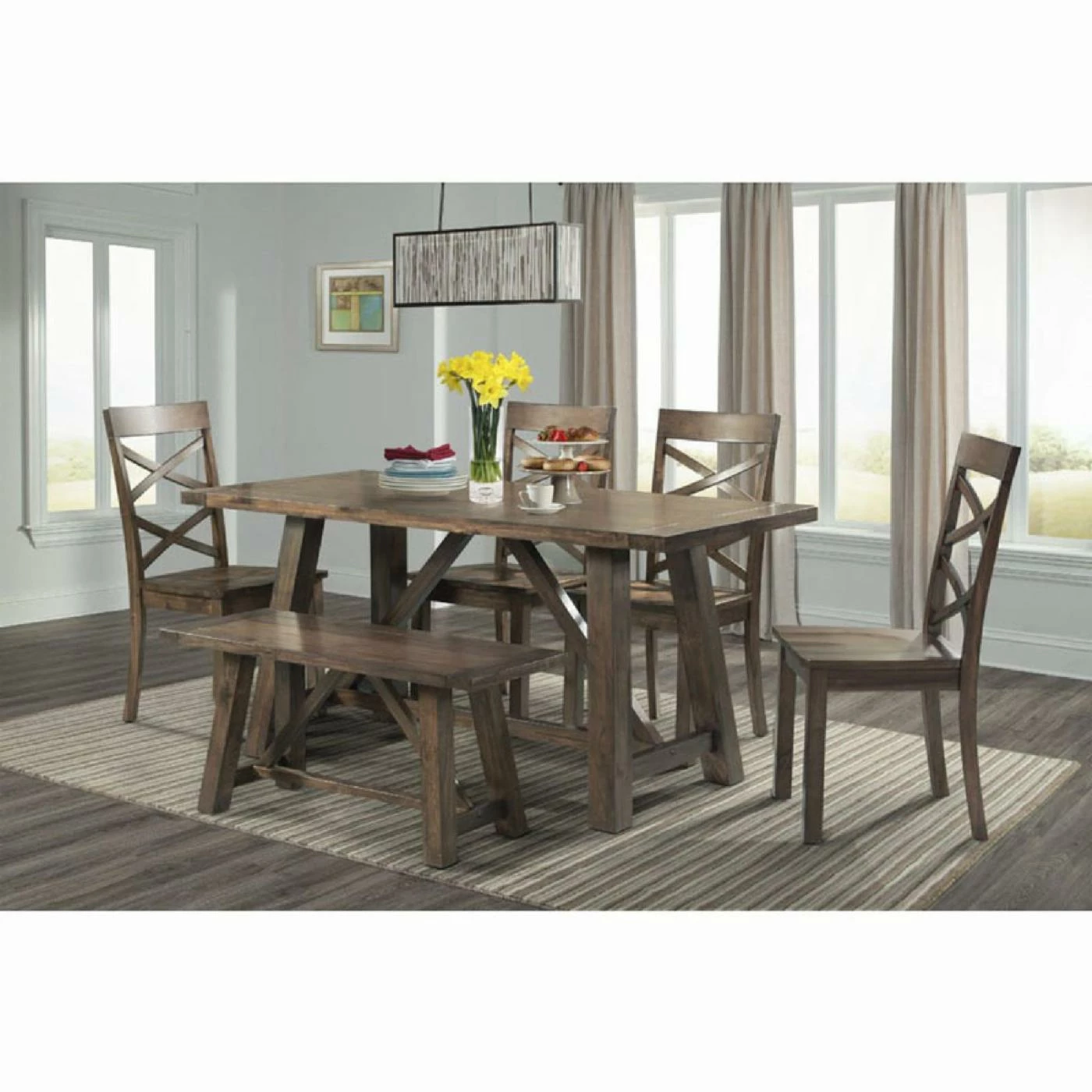 Cheapest โ๏ธ Rectangle Picket House Furnishings Regan 6 Piece Rectangular Dining Table Set ๐ 4 Cheapest โ๏ธ Rectangle Picket House Furnishings Regan 6 Piece Rectangular Dining Table Set ๐ - Image 2