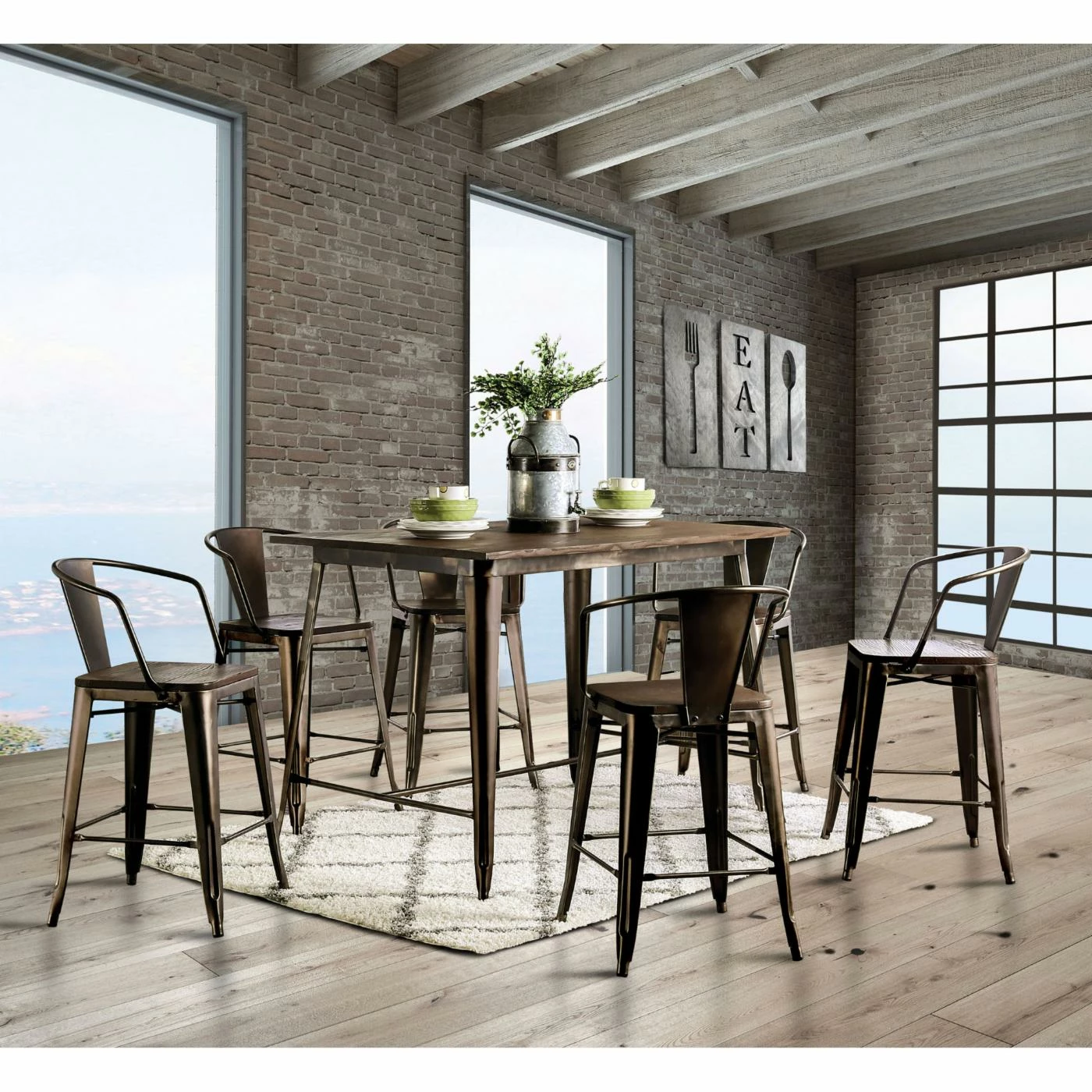 Top 10 ⌛ Rectangle Furniture Of America Olmsted 7 Piece Counter Height Metal Framed Dining Table Set 💯 4 Top 10 ⌛ Rectangle Furniture Of America Olmsted 7 Piece Counter Height Metal Framed Dining Table Set 💯 - Image 2