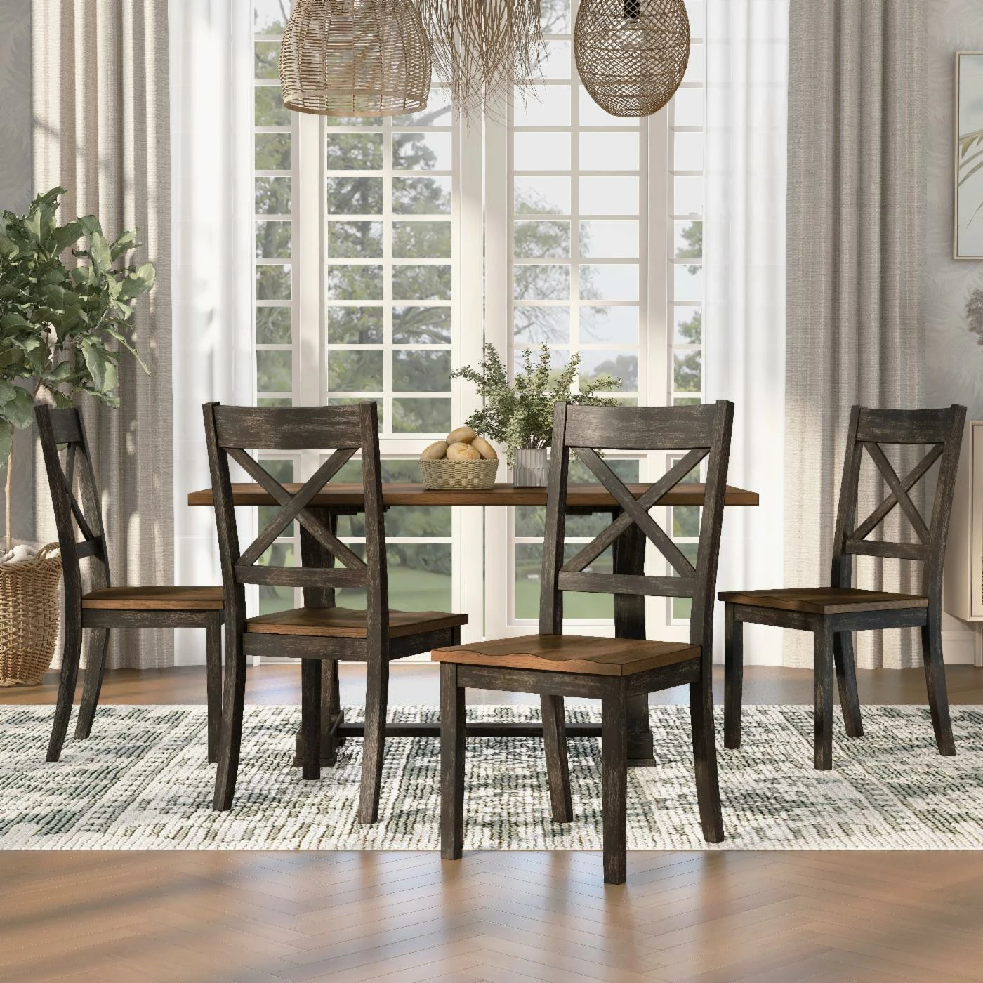 Discount ๐ Rectangle Furniture Of America Merritt 5 Piece Rustic Dinning Set - Antique Light Oak ๐ 4 Discount ๐ Rectangle Furniture Of America Merritt 5 Piece Rustic Dinning Set - Antique Light Oak ๐ - Image 2