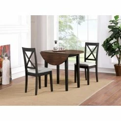 Brand new 🔔 Furniture Of America Delgor 3-Piece Round Dining Table Set 🧨 -Kitchen Sales Store inuseENLB5416