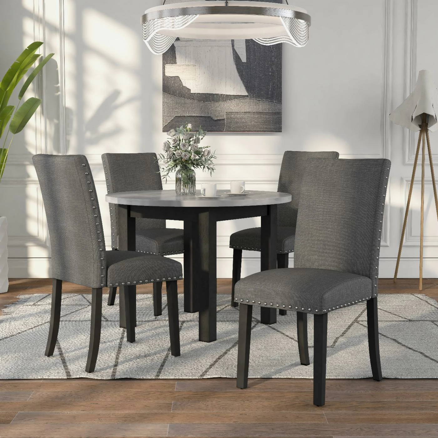 Cheap ❤️ Furniture Of America Taswell 5-Piece Round Dining Table Set ✨ 4 Cheap ❤️ Furniture Of America Taswell 5-Piece Round Dining Table Set ✨ - Image 2