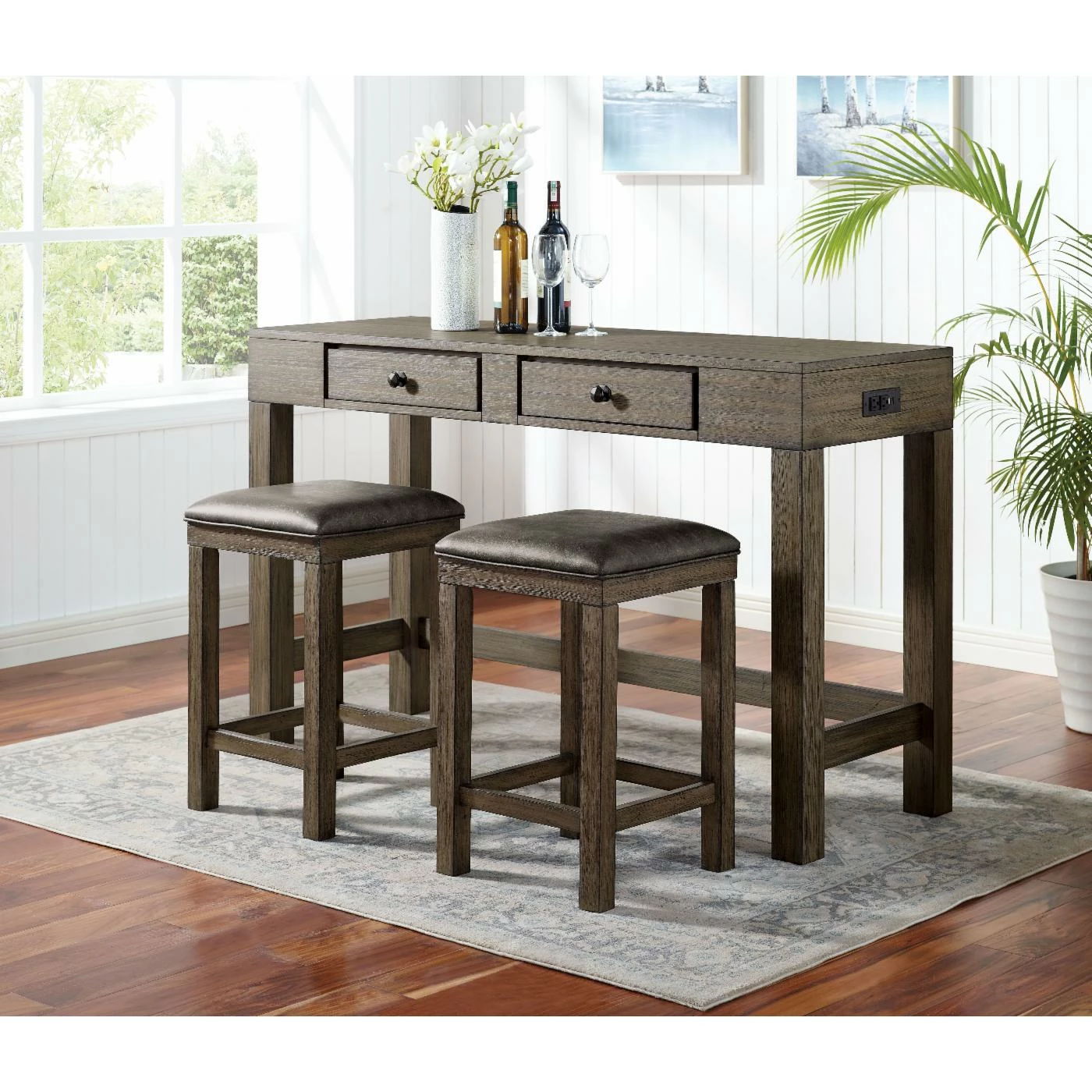 Best deal ๐ฅฐ Rectangle Furniture Of America Luff 3-Piece Counter Height Table Set โ๏ธ 4 Best deal ๐ฅฐ Rectangle Furniture Of America Luff 3-Piece Counter Height Table Set โ๏ธ - Image 2