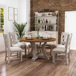 Promo ✨ Furniture Of America Mudd Transitional 7-Piece Round Dining Table Set 🌟 13 Promo ✨ Furniture Of America Mudd Transitional 7-Piece Round Dining Table Set 🌟 -Kitchen Sales Store inuseENLB5711