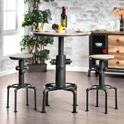 New ⭐ Round Furniture Of America Emerymore Industrial Dining Sets ✨ -Kitchen Sales Store inuseENLB5717