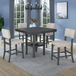 Flash Sale 🧨 Square Best Master Furniture Freddie 5 Piece Counter Height Dinette Set 😍 -Kitchen Sales Store inuseFIRR328