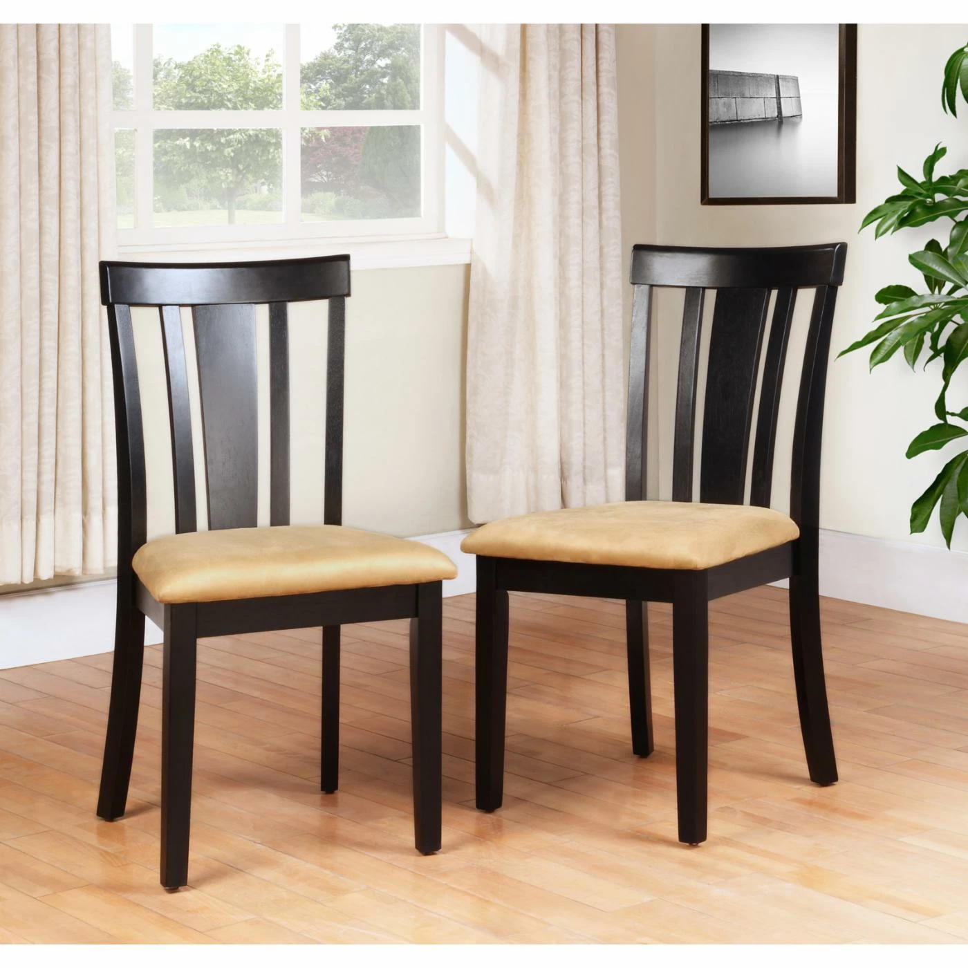 Hot Sale 🎉 Homelegance Tibalt 5 Piece Rectangle Black Dining Table Set - 60 In. With Slat Back Chairs 🤩 4 Hot Sale 🎉 Homelegance Tibalt 5 Piece Rectangle Black Dining Table Set - 60 In. With Slat Back Chairs 🤩 - Image 2