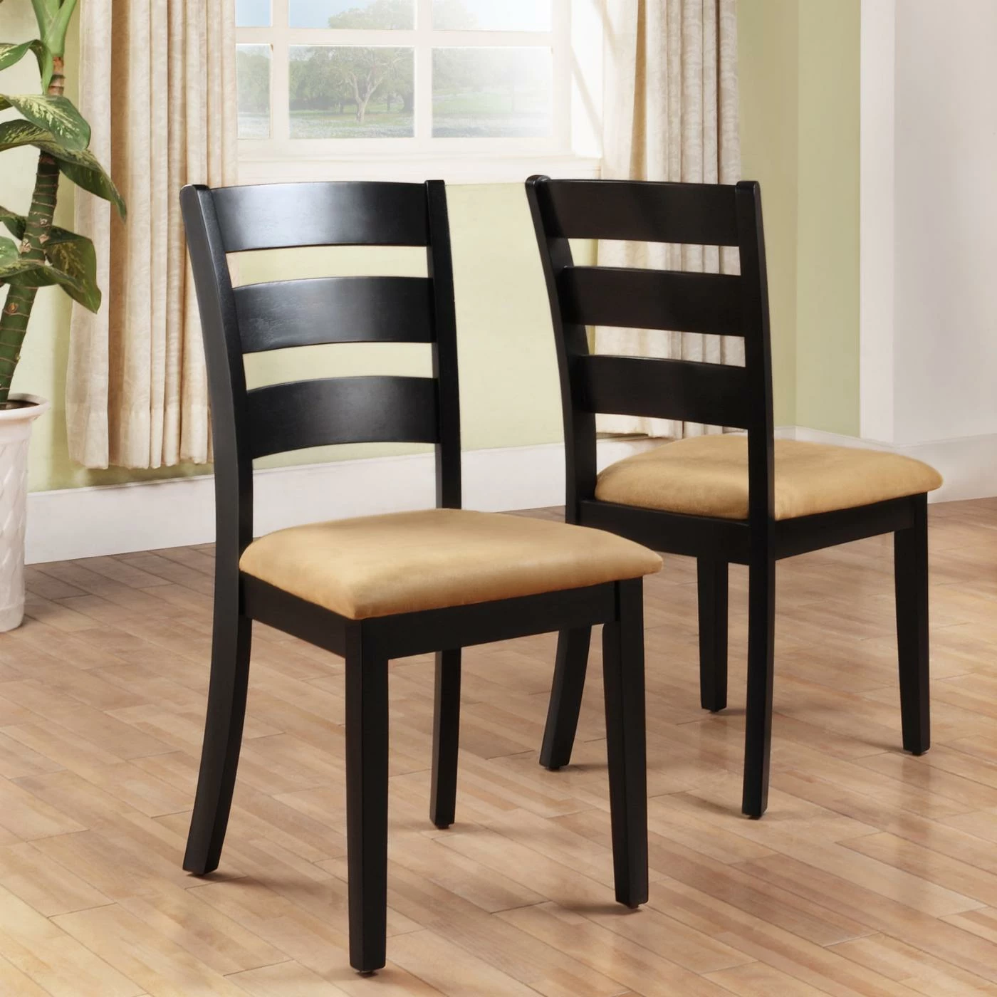 Cheap βοΈ Homelegance Weton Home Tibalt 5 Piece Rectangle Black Dining Table Set - 60 In. With Ladder Back Chairs π 4 Cheap βοΈ Homelegance Weton Home Tibalt 5 Piece Rectangle Black Dining Table Set - 60 In. With Ladder Back Chairs π - Image 2