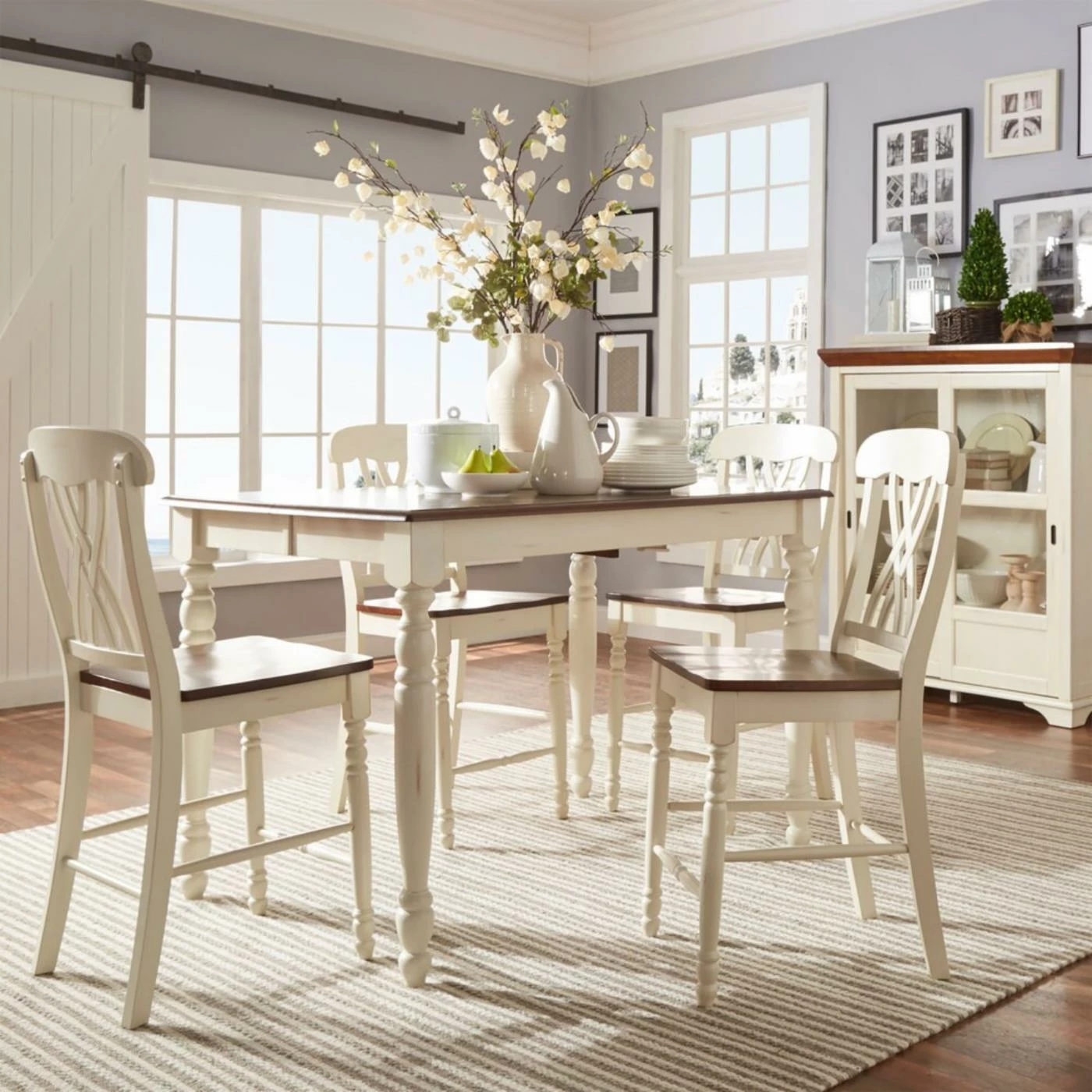 Best deal 🎉 Rectangle HumbleNest Homestead Distressed Two Tone 7 Piece Counter Height Dining Set 😀 4 Best deal 🎉 Rectangle HumbleNest Homestead Distressed Two Tone 7 Piece Counter Height Dining Set 😀 - Image 2