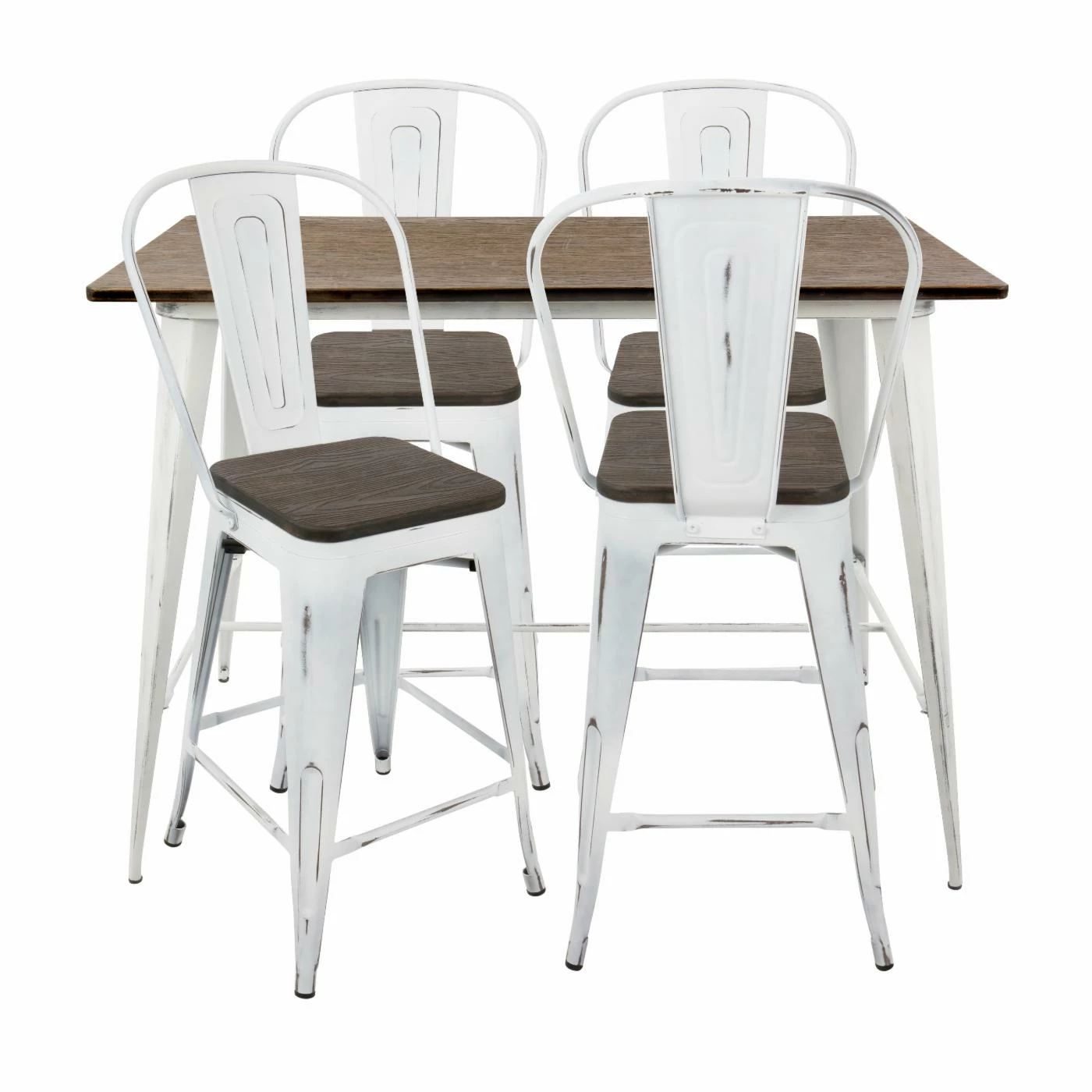 Promo 😉 Rectangle LumiSource Oregon 5 Piece High Back Counter Dining Table Set 🔥 4 Promo 😉 Rectangle LumiSource Oregon 5 Piece High Back Counter Dining Table Set 🔥 - Image 2