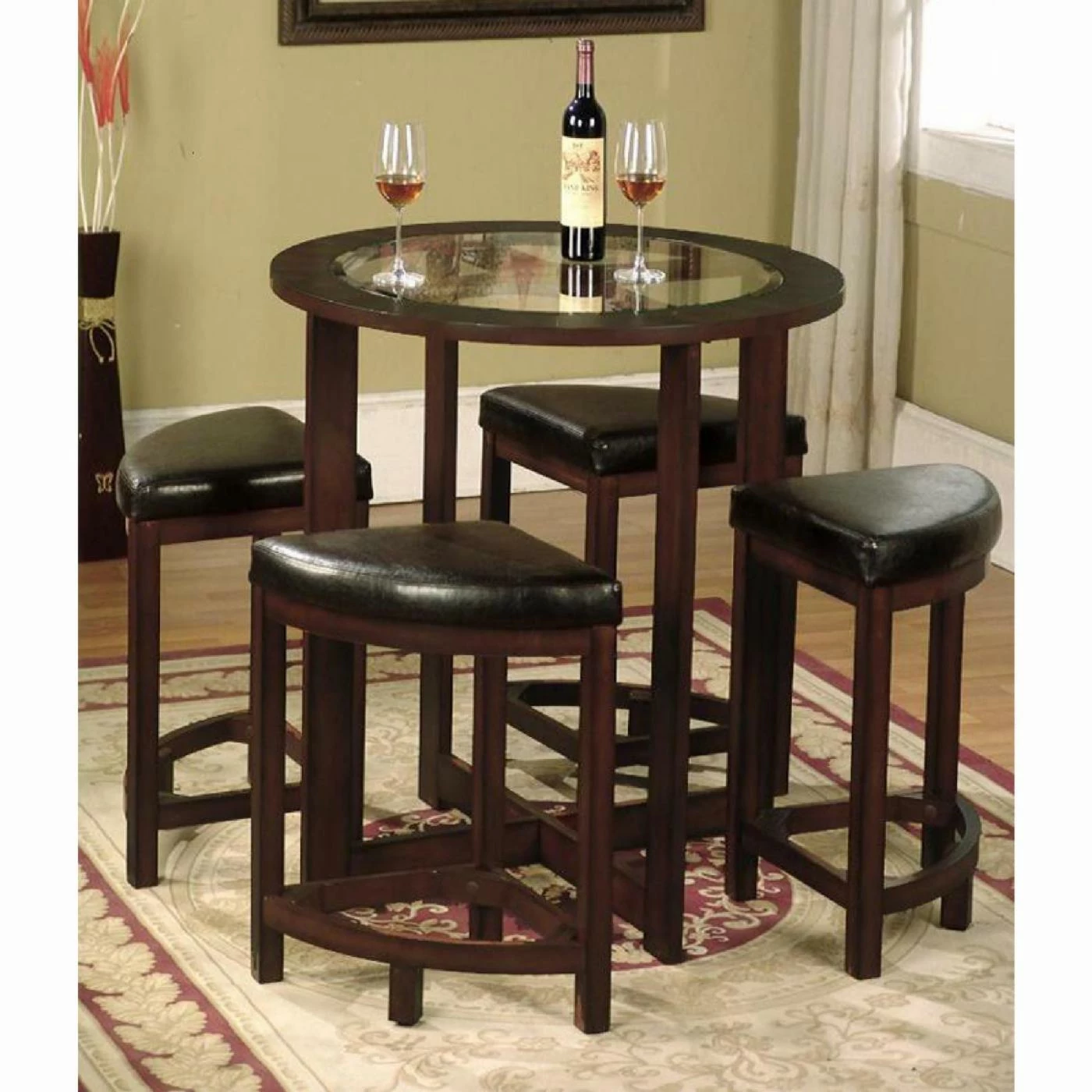 Wholesale 😉 Roundhill Furniture Cylina Round Counter Height Table Set 🌟 4 Wholesale 😉 Roundhill Furniture Cylina Round Counter Height Table Set 🌟 - Image 2