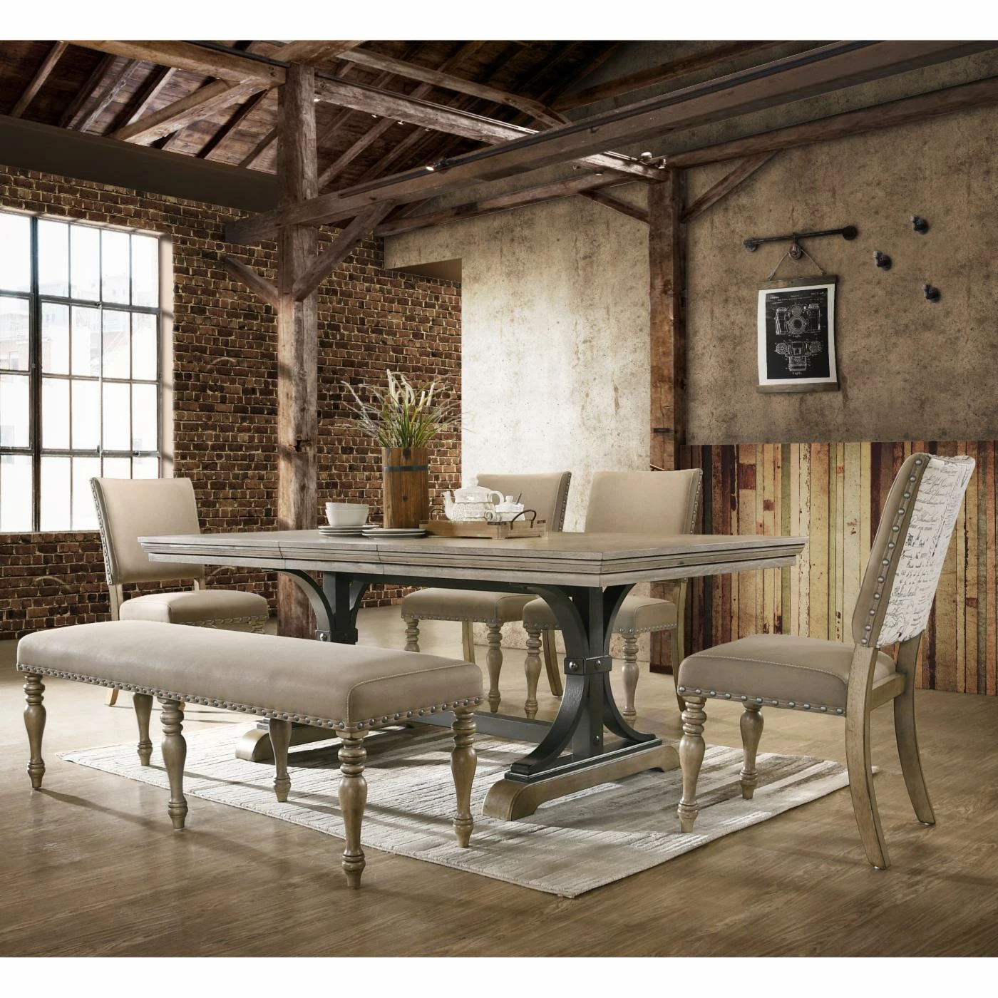 Cheap 🔔 Rectangle Roundhill Furniture Birmingham 6 Piece Dining Set 🎁 4 Cheap 🔔 Rectangle Roundhill Furniture Birmingham 6 Piece Dining Set 🎁 - Image 2