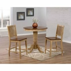Outlet 🧨 Sunset Trading 3-Piece Brook 36 In. Round Pub Dining Table Set With Slat Back Stools ❤️ 8 Outlet 🧨 Sunset Trading 3-Piece Brook 36 In. Round Pub Dining Table Set With Slat Back Stools ❤️ -Kitchen Sales Store inuseSET734