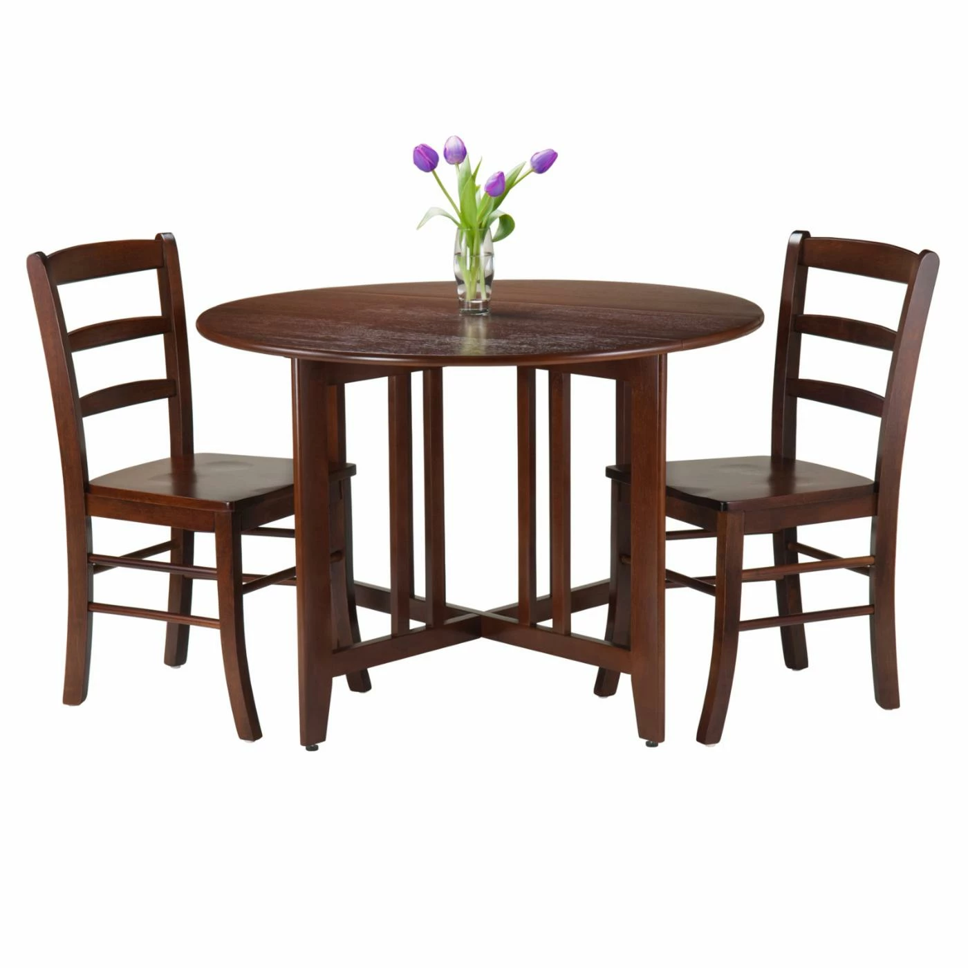 Discount ๐งจ Winsome Trading Alamo 3 Piece Round Dining Table Set With Ladder Back Chairs ๐ 4 Discount ๐งจ Winsome Trading Alamo 3 Piece Round Dining Table Set With Ladder Back Chairs ๐ - Image 2