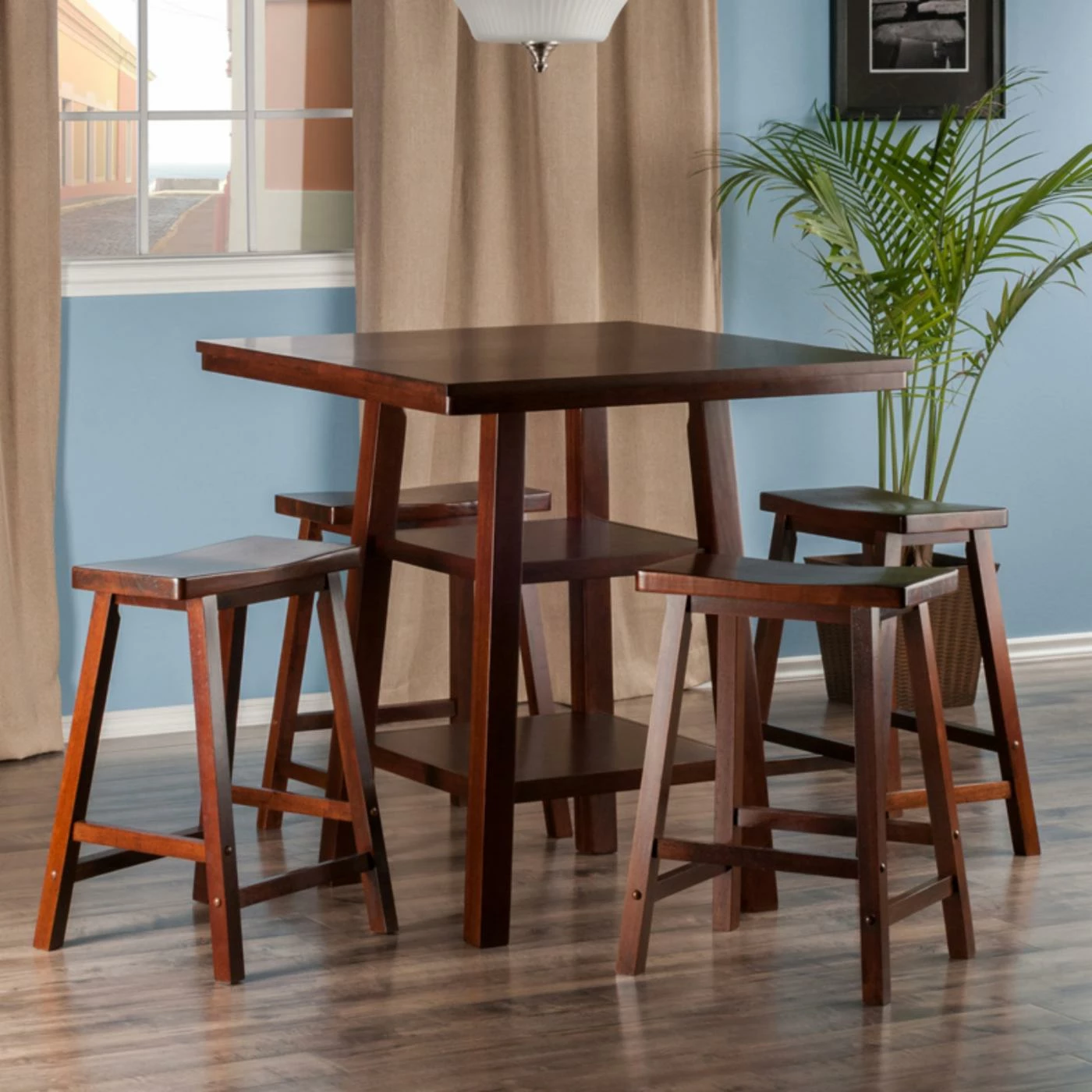 Hot Sale ๐งจ Square Winsome Orlando 5 Piece Counter Height Dining Table Set With Backless Stools ๐งจ 4 Hot Sale ๐งจ Square Winsome Orlando 5 Piece Counter Height Dining Table Set With Backless Stools ๐งจ - Image 2