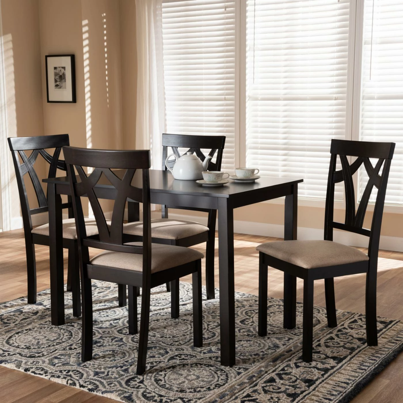 Wholesale π Rectangle Baxton Studio Sylvia 5 Piece Contemporary Dining Set π 4 Wholesale π Rectangle Baxton Studio Sylvia 5 Piece Contemporary Dining Set π - Image 2