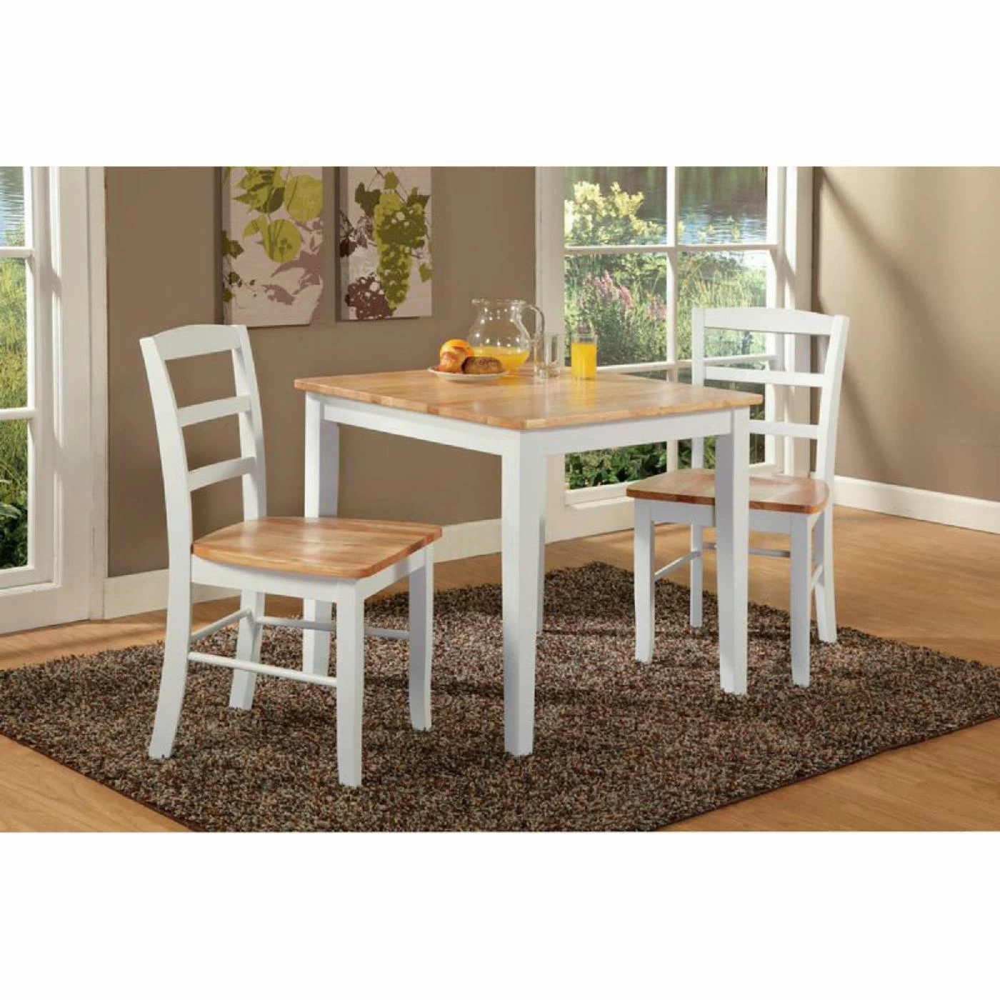 Outlet ๐ Square International Concepts Silerton 3 Piece Dining Table Set With 2 Ladder Back Chairs โญ 4 Outlet ๐ Square International Concepts Silerton 3 Piece Dining Table Set With 2 Ladder Back Chairs โญ - Image 2