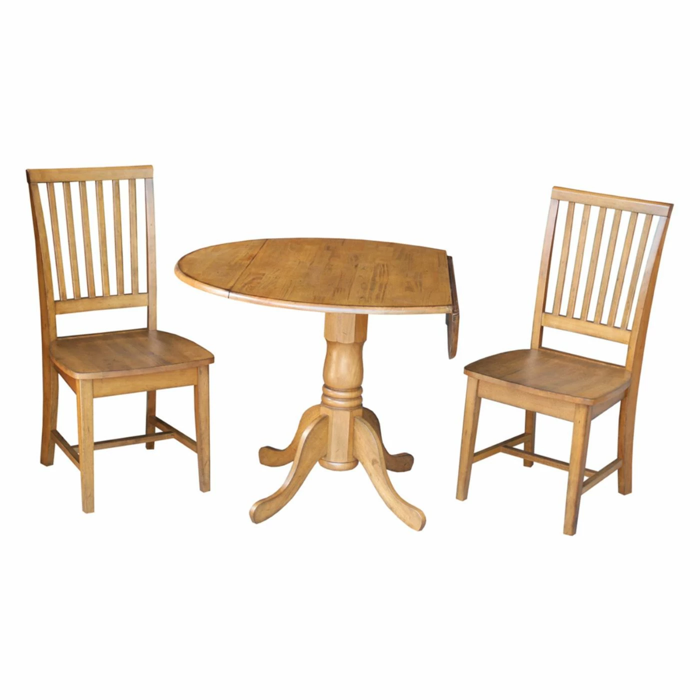 Wholesale ๐ฅฐ Round International Concepts Dual Drop Leaf 3 Piece Dining Table Set With Mission Chairs ๐ 4 Wholesale ๐ฅฐ Round International Concepts Dual Drop Leaf 3 Piece Dining Table Set With Mission Chairs ๐ - Image 2
