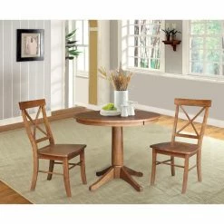 Cheap ๐ Round International Concepts 36 In. 3 Piece Straight Base Dining Table Set With 2 X-Back Chairs And 12 In. Extension Leaf ๐ 6 Cheap ๐ Round International Concepts 36 In. 3 Piece Straight Base Dining Table Set With 2 X-Back Chairs And 12 In. Extension Leaf ๐ -Kitchen Sales Store inuseWWI816