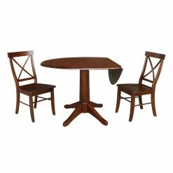 Flash Sale ⌛ International Concepts Riley 3 Piece Round Top Pedestal Table Set 💯 -Kitchen Sales Store inuseWWI948