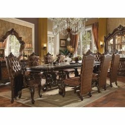 Best deal ⭐ Rectangle Acme Furniture Versailles 9 Piece Open Pedestal Dining Table Set - Cherry 🤩