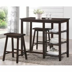 Cheap 😍 Rectangle Acme Furniture Nyssa 3 Piece Rectangular Counter Height Dining Table Set ❤️