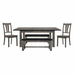 Wholesale 🎉 Rectangle Cambridge Drexel 5-Piece Dining Set With Benches 😉