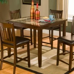 Best reviews of ✨ Square Alpine Furniture Capitola Faux Marble 5-Piece Small Counter Height Pub Set - Espresso 👍