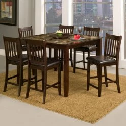 Promo 🎁 Square Alpine Furniture Capitola 7 Piece Counter Height Pub Table Set 🤩