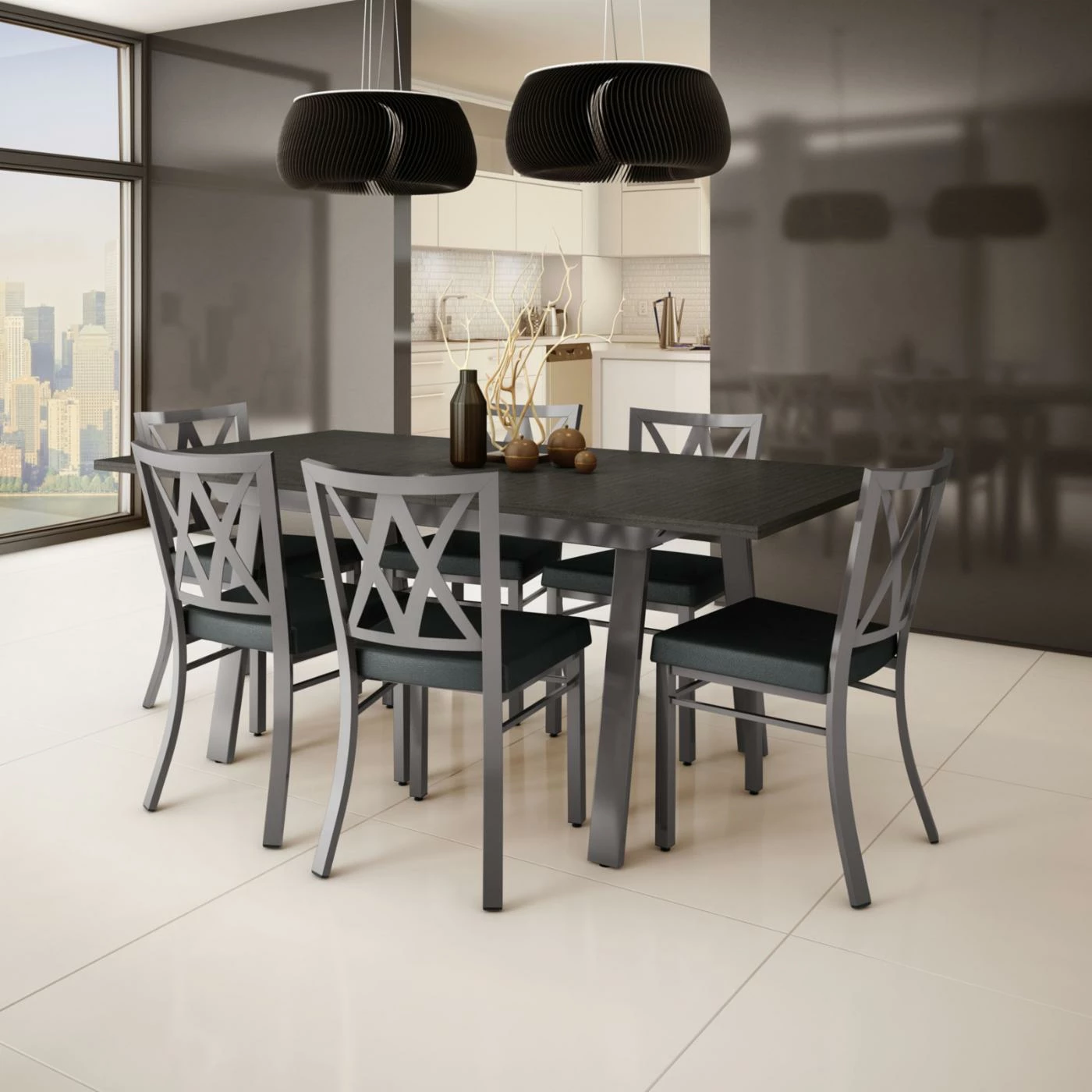 Wholesale ๐ Rectangle Amisco Drift Washington 7 Piece Dining Table Set โ 3 Wholesale ๐ Rectangle Amisco Drift Washington 7 Piece Dining Table Set โ