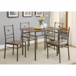 Deals 😉 Rectangle Benzara Ironlike 5 Piece Rectangular Dining Table Set ❤️