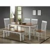 Cheap ⌛ Rectangle Boraam Bloomington 6 Piece Dining Set With Bench - White & Honey Oak ⌛ -Kitchen Sales Store masterBOR250