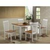 Coupon 👏 Rectangle Boraam Bloomington 5 Piece Dining Set - White & Honey Oak 🎁 -Kitchen Sales Store masterBOR251