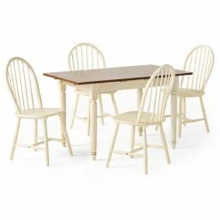 New 🔥 Best Selling Home Rectangle Westwood 5 Piece Rectangular Dining Table Set 🛒