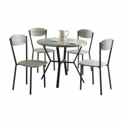 Outlet 🎉 Crown Mark Blake Round 5 Piece Dining Table Set 🌟