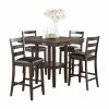 Best Pirce 🌟 Crown Mark Tahoe Vinyl Square 5 Piece Counter Height Dining Table Set ❤️ -Kitchen Sales Store masterCROW083