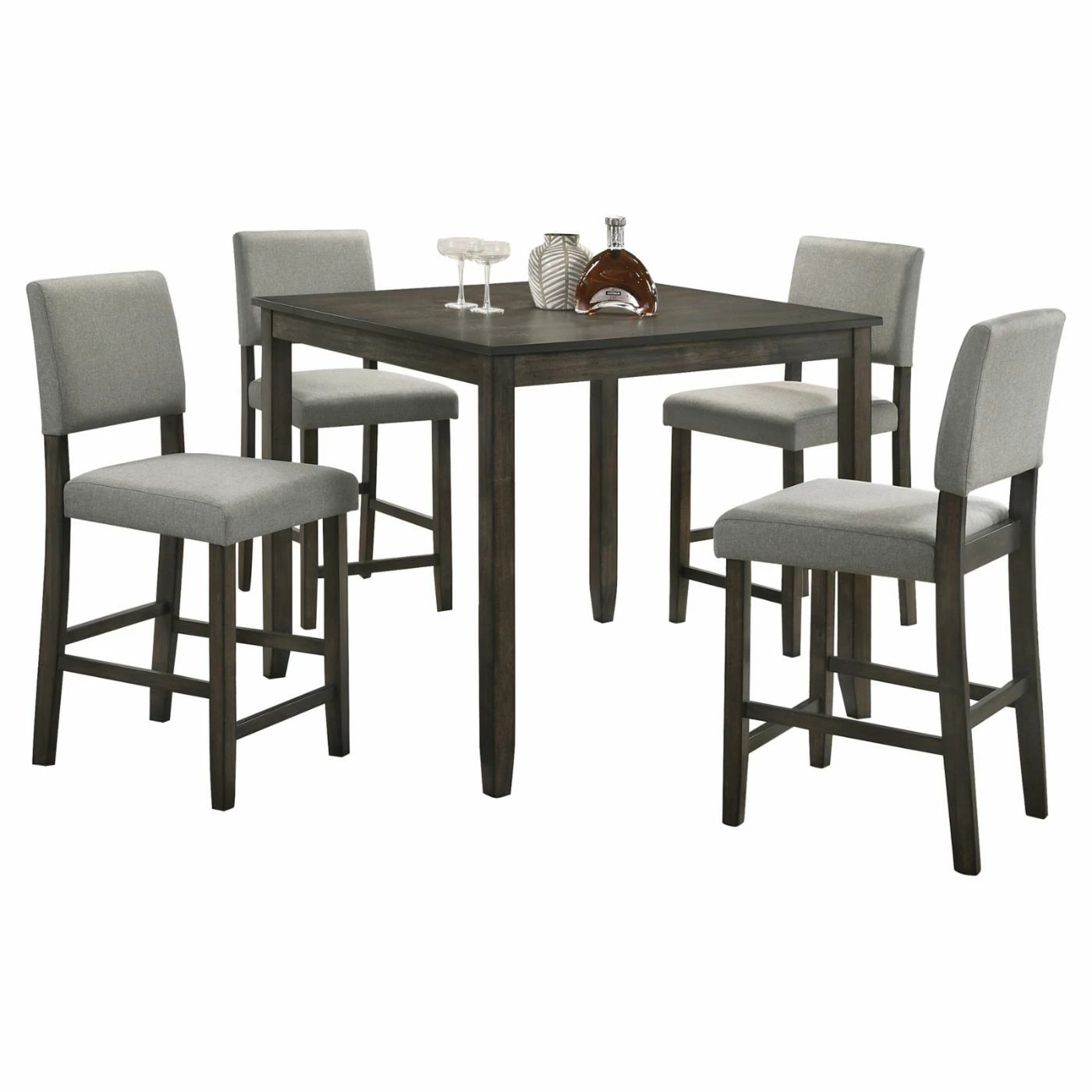 Best Pirce ✨ Crown Mark Derick Square 5 Piece Counter Height Dining Table Set 🎉 3 Best Pirce ✨ Crown Mark Derick Square 5 Piece Counter Height Dining Table Set 🎉