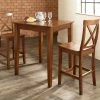 New ๐ Square Crosley 3-Piece Pub Dining Set With Tapered Leg And X-Back Stools โจ 2 New ๐ Square Crosley 3-Piece Pub Dining Set With Tapered Leg And X-Back Stools โจ -Kitchen Sales Store masterCRY105