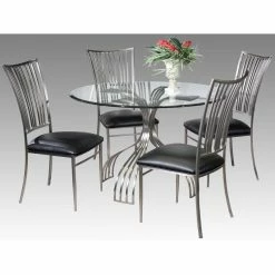Cheap ⌛ Round Chintaly Ashtyn 5 Piece Dining Table Set 🧨