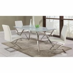 Cheap ⌛ Rectangle Chintaly Jade 5 Piece Dining Table Set With Z Frame Dining Chairs ❤️