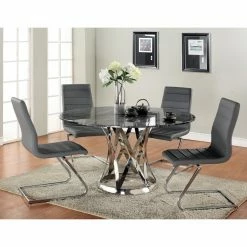 Buy 🔥 Round Chintaly Janet 5 Piece Dining Table Set With Marble Top 🛒