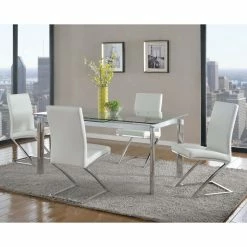 Best reviews of ๐ Rectangle Chintaly Tara 5-Piece Dining Room Set With Jade Chairs ๐ฏ