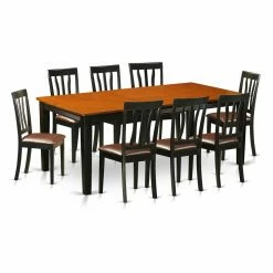 Best deal ⌛ Rectangle East West Furniture Quincy 9-Piece Splat Back Dining Table Set 🔔