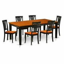 Budget 👍 Rectangle East West Furniture Quincy 7-Piece Lath Back Dining Table Set ❤️