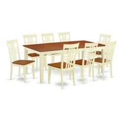 Best Sale 🥰 Casual Dining Sets East West Furniture Quincy 9-Piece Lattice-back Dining Table Set 👍