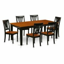 Outlet 🎁 Rectangle East West Furniture Quincy 7-Piece Empire Dining Table Set 🎁