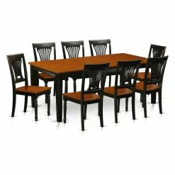 Best deal 😀 Rectangle East West Furniture Quincy 9-Piece Empire Dining Table Set ⌛
