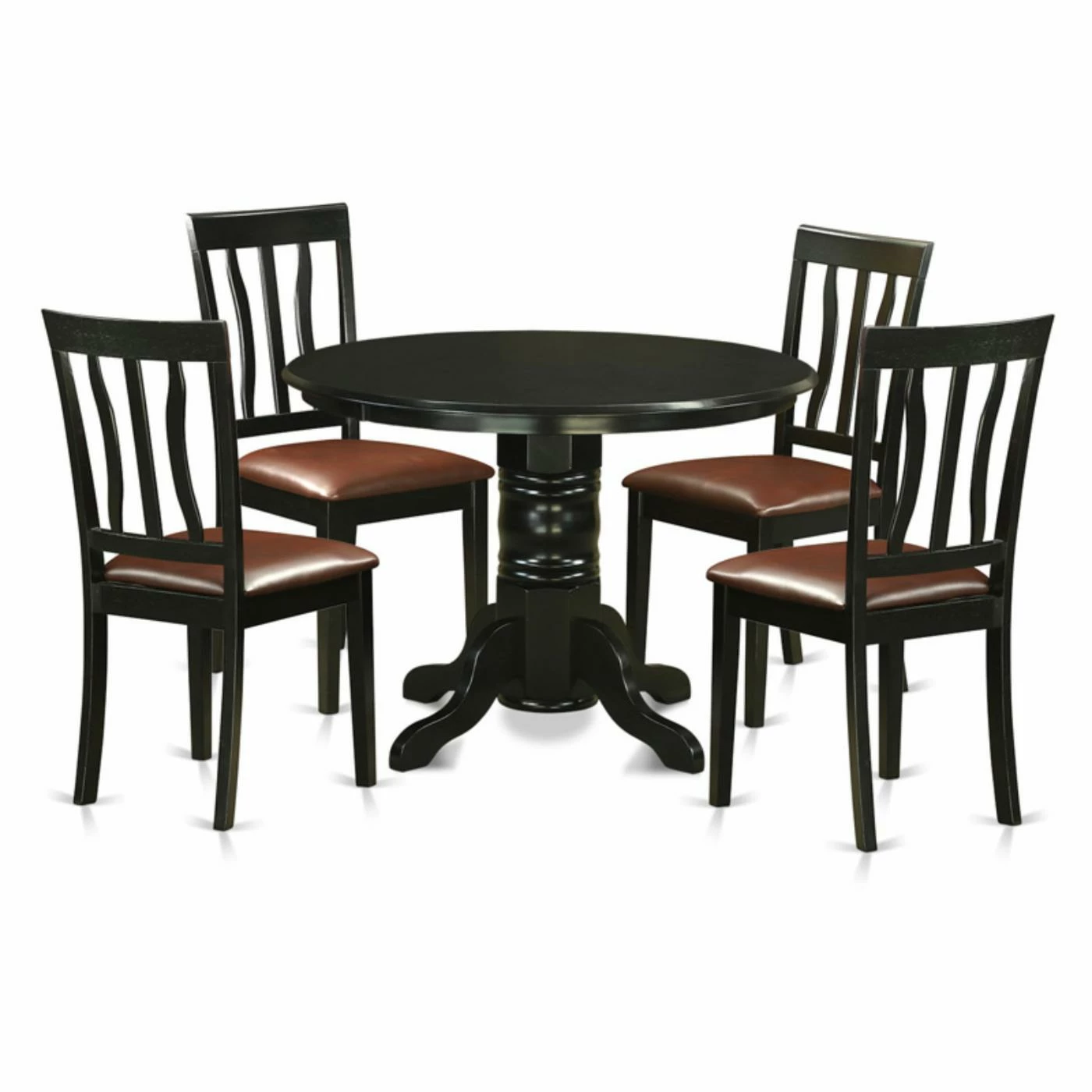 Discount π₯° Round East West Furniture Shelton 5-Piece Splat Back Dining Table Set π 3 Discount π₯° Round East West Furniture Shelton 5-Piece Splat Back Dining Table Set π